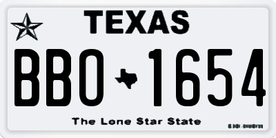 TX license plate BBO1654