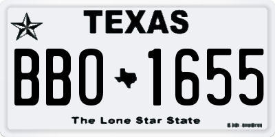 TX license plate BBO1655