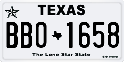 TX license plate BBO1658