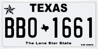 TX license plate BBO1661