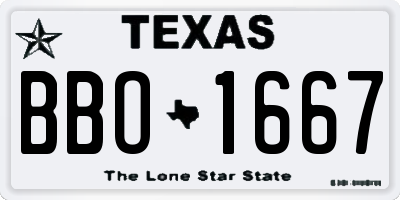 TX license plate BBO1667