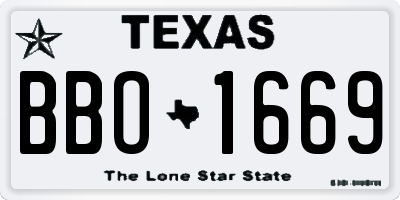 TX license plate BBO1669