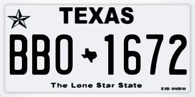 TX license plate BBO1672