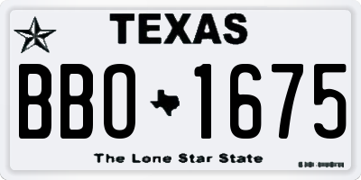 TX license plate BBO1675