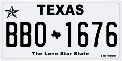 TX license plate BBO1676