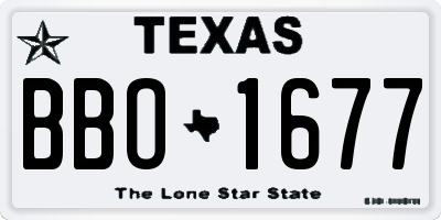 TX license plate BBO1677