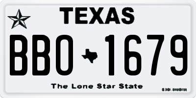 TX license plate BBO1679