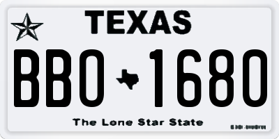 TX license plate BBO1680