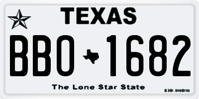 TX license plate BBO1682