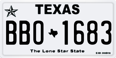 TX license plate BBO1683