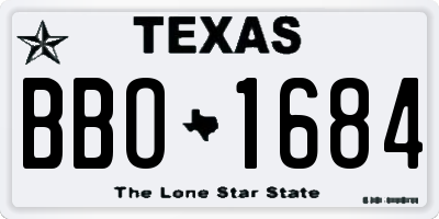 TX license plate BBO1684
