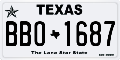 TX license plate BBO1687