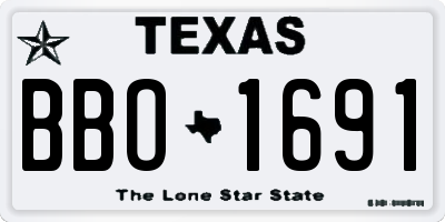 TX license plate BBO1691