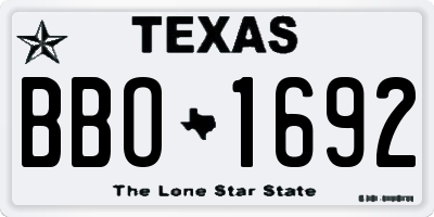 TX license plate BBO1692