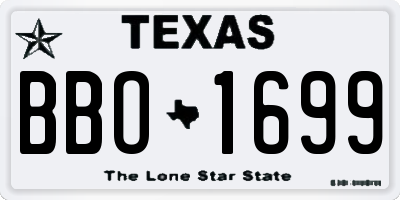TX license plate BBO1699