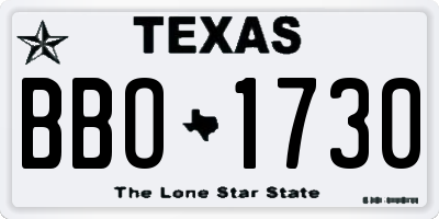 TX license plate BBO1730