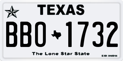 TX license plate BBO1732