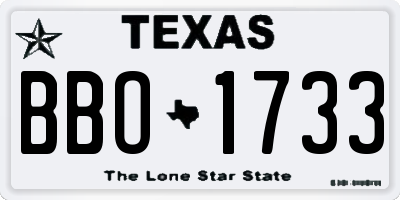 TX license plate BBO1733