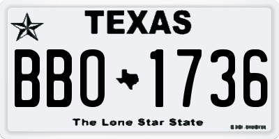 TX license plate BBO1736