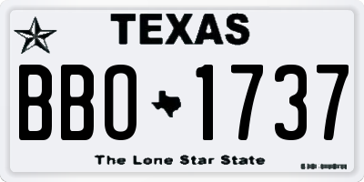 TX license plate BBO1737