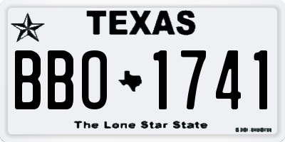 TX license plate BBO1741