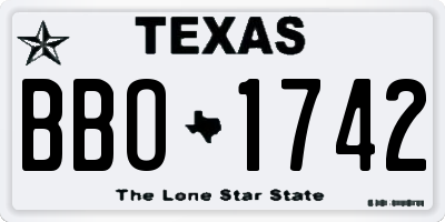 TX license plate BBO1742