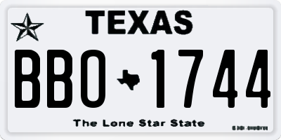 TX license plate BBO1744