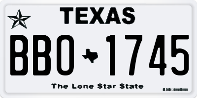 TX license plate BBO1745