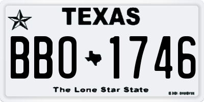 TX license plate BBO1746