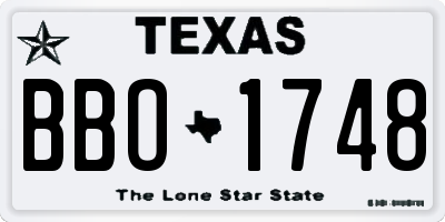 TX license plate BBO1748