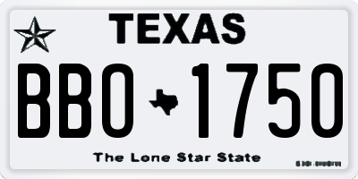 TX license plate BBO1750