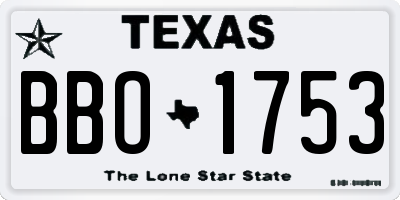 TX license plate BBO1753
