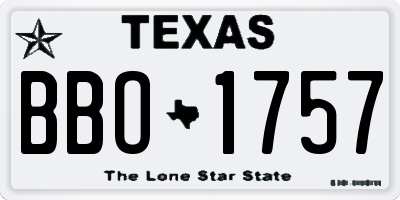 TX license plate BBO1757