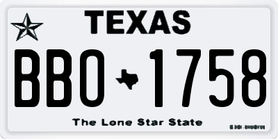 TX license plate BBO1758