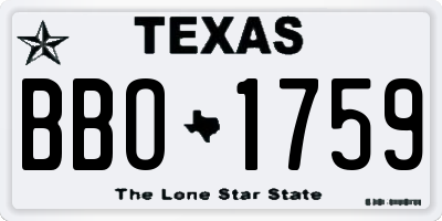 TX license plate BBO1759
