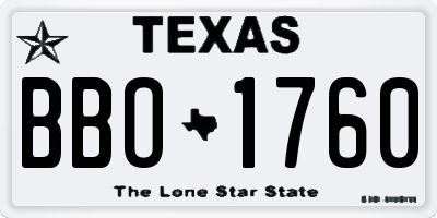 TX license plate BBO1760