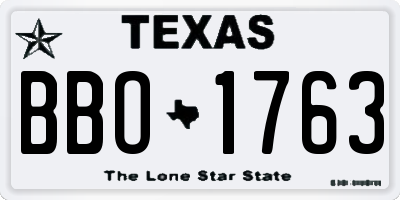 TX license plate BBO1763