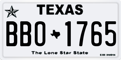 TX license plate BBO1765