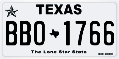 TX license plate BBO1766