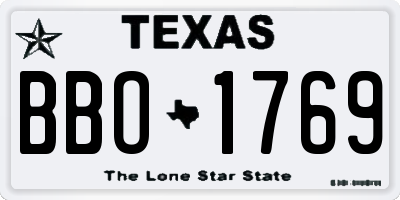 TX license plate BBO1769