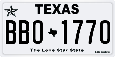 TX license plate BBO1770