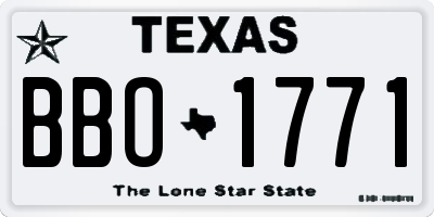 TX license plate BBO1771