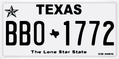 TX license plate BBO1772