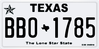 TX license plate BBO1785