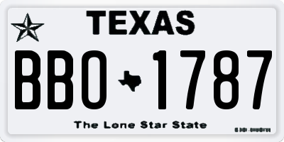 TX license plate BBO1787