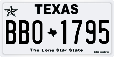 TX license plate BBO1795