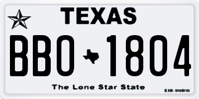 TX license plate BBO1804