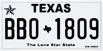 TX license plate BBO1809