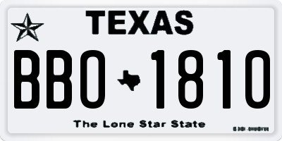 TX license plate BBO1810