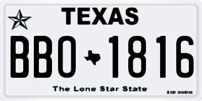 TX license plate BBO1816
